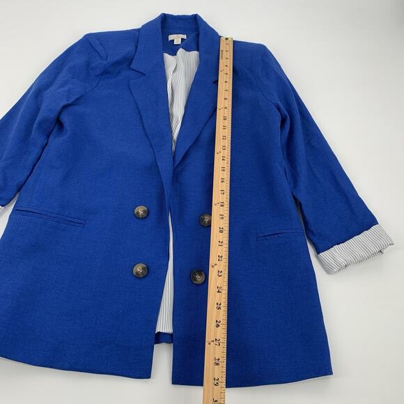 Jules & Leopold Casual Oversized Boxy Fit Open Front Blazer Jacket Medium Blue M - Picture 6 of 7